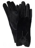 Velour Handske med Kanin Pompom, Onesize